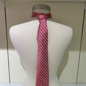 Coral Aqua White Stripe Mens Tie by Collared Greens